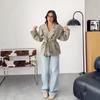 2025 cross-border European and American women's clothing Amazon V-neck long-sleeved button-down workplace casual pants trench coat fashion suit