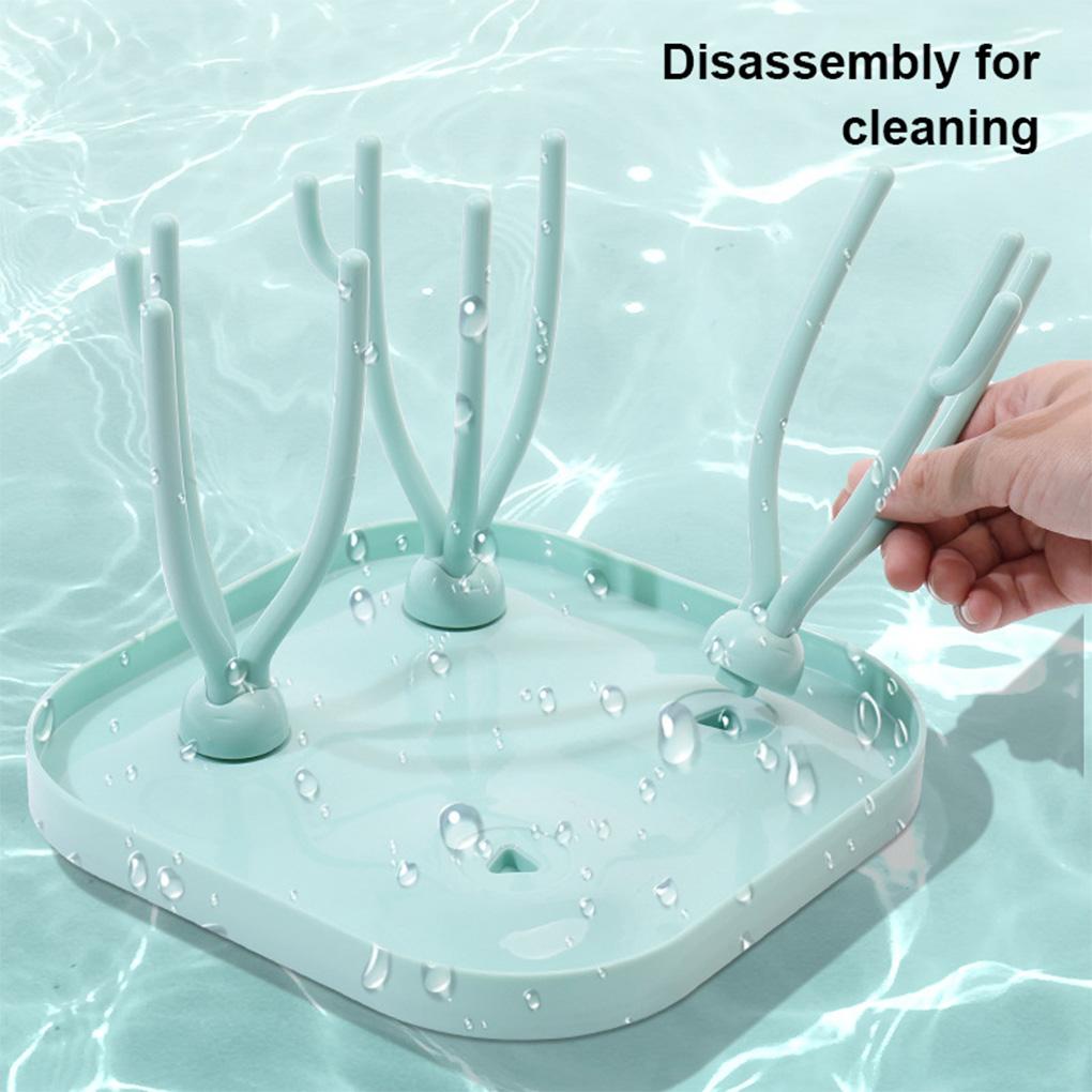 Newborn Bottles Dry Rack PP Cleaning Detachable Drying Racks Dust-proof Storage Dryer Stand for Countertop Travelling