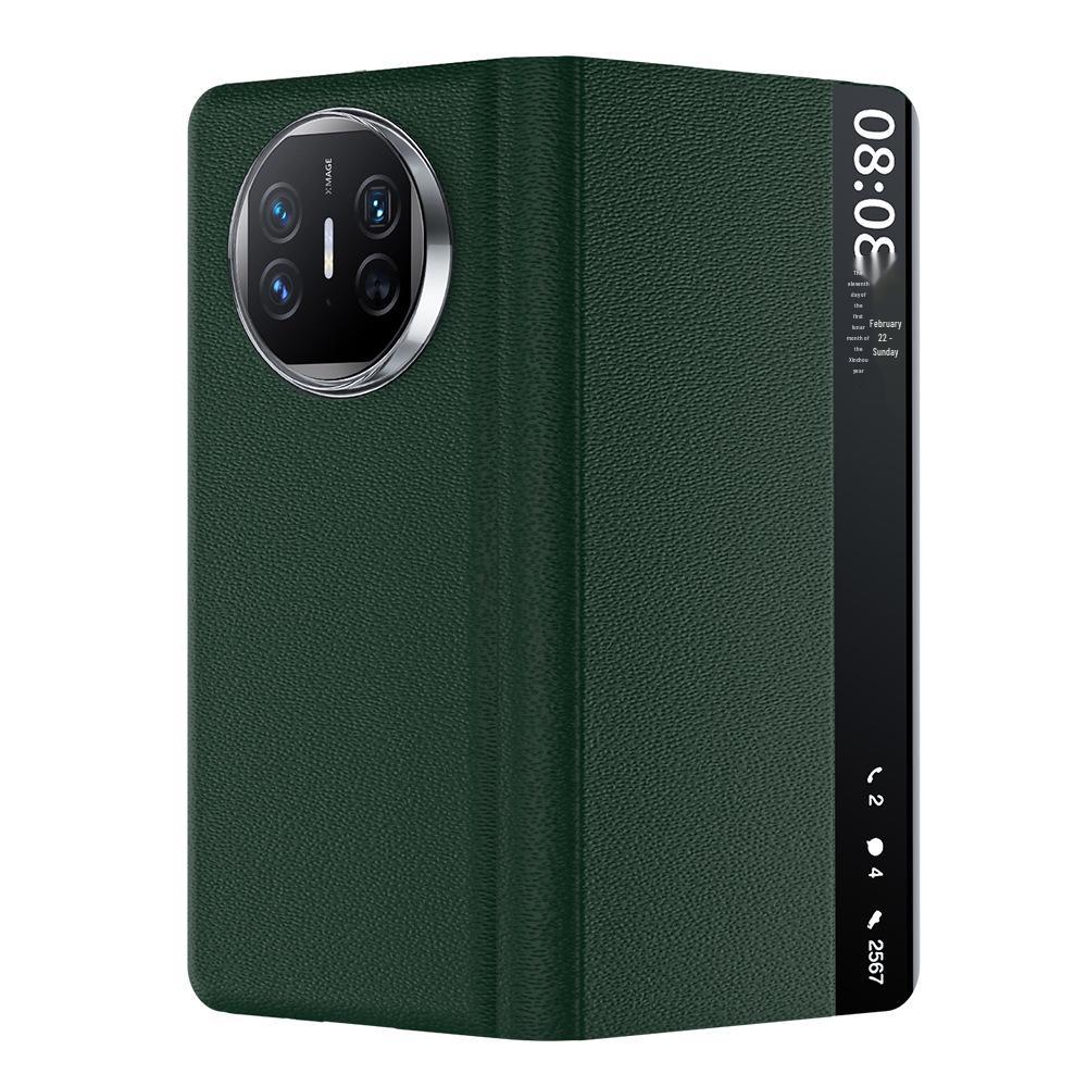 

Чехол из натуральной воловьей кожи Huawei MateX6 с узором из наппа-перфорации и подставкой с умным окном MateX5