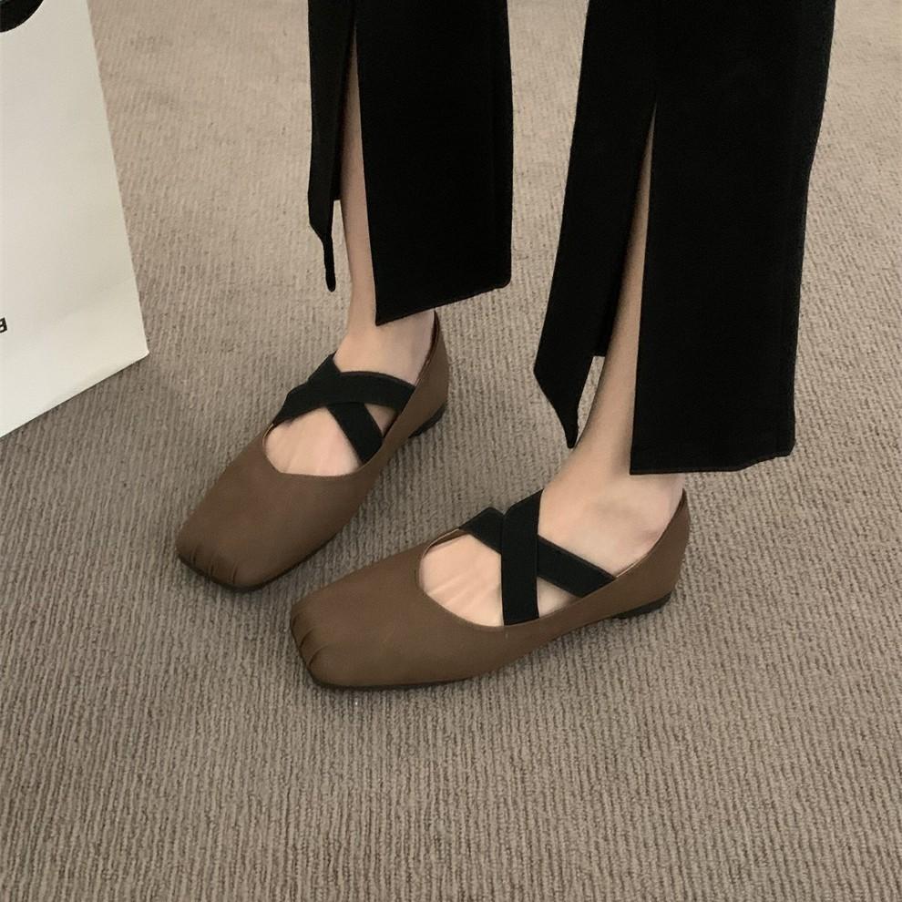 French Retro New Chinese Single Shoes with Skirt Mary Jane Shoes Ballet Shoes Spring and Summer Soft-soled Women's Shoes Flat Shoes