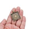 5 Stück/Los Zinklegierung Goldbeschichtet Quadratische Cabochon-Basen Fassungen 25mm Anhänger Fassschalen Für DIY Schmuckherstellung Zubehör