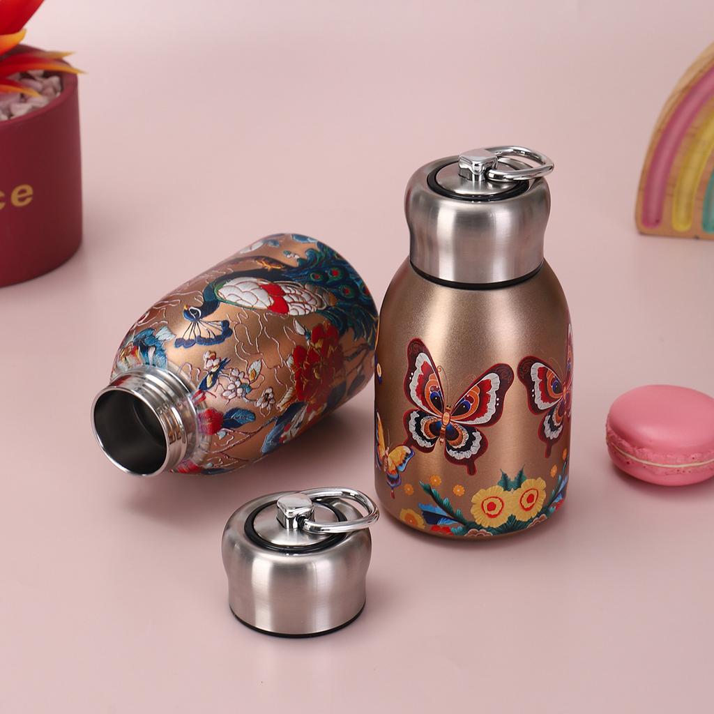 316 Stainless Steel High-value Thermos Cup Guochao Portable Mini Little Fat Ding Creative Retro Painted Gift Water Cup