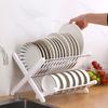 X-Type Foldable Drain Rack Large Capacity Dish Drying Rack Folding Bowl Draining Stand  Kitchen