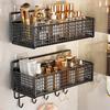 LISM Wall Mounted Storage Basket with Hooks