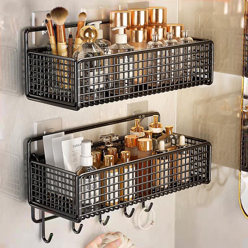 LISM Wall Mounted Storage Basket with Hooks