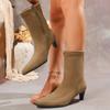 High Heels Women Fall Winter 2025 New All-match Mid-tube Boots Suede Pointed Toe Stretch Skinny Booties