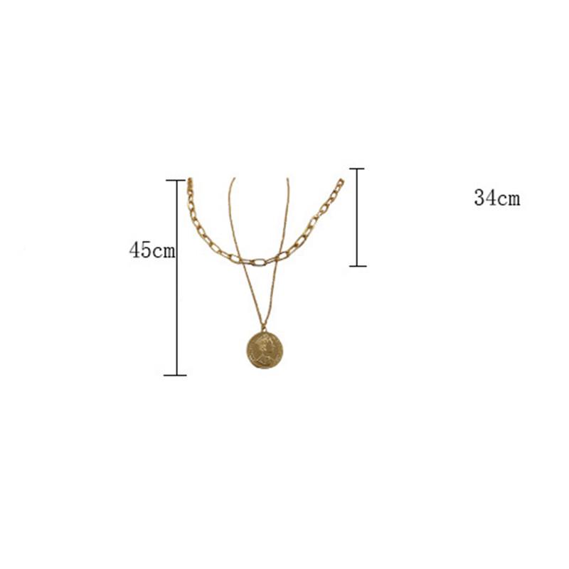 Multi Layer Choker Necklace Collar Statement Coin Pendant Necklace Women Jewelry