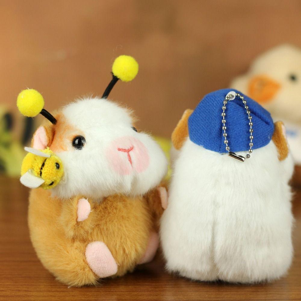 Stuffed Animal Guinea Pig Plush Keychain Bee Hamster Pendant  Birthday Gift