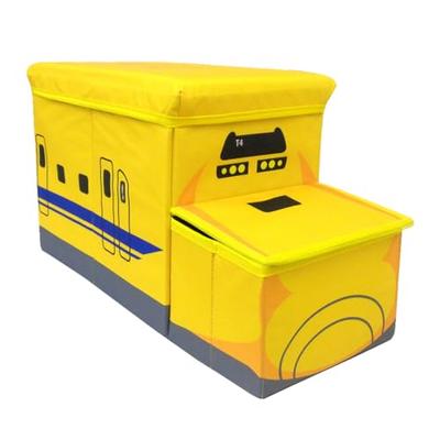 Caixa de Armazenamento Montável Contêiner JR Freight, Cadeira de Armazenamento, Caixa de Brinquedos, Capacidade de Carga 70kg, L48,5 x A31 x P31cm, 46L, com Tampa (Doutor Amarelo)