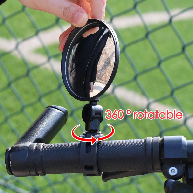 2/1pcs Bicycle Rearview Mirror Adjustable Rotate Auxiliary Handlebar Mount Wide-Angle Convex Cycling Rear View Mirrors Accesso
