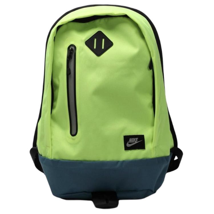 Nike Color Block Design Logo Zip Closure Polyester Backpack Men backpack Fluorescent-Yellow BA4735-704 Neon Yellow