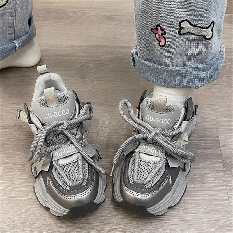 Women s Thick Soled Mesh Breathable Casual Sports Shoes 35 серый