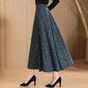 Korean Jacquard Skirt for Women In Winter New High-waisted Temperament Large Hem Skirt Mid-length Over-knee A-line Skirt