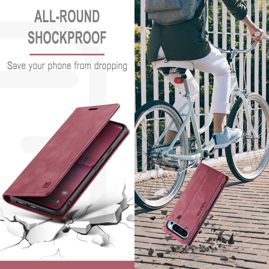 For Google Pixel 9 Pro/Google Pixel 9 Wallet Case AUTSPACE A01 Leather Stand Cover with RFID Blocking Card Holder