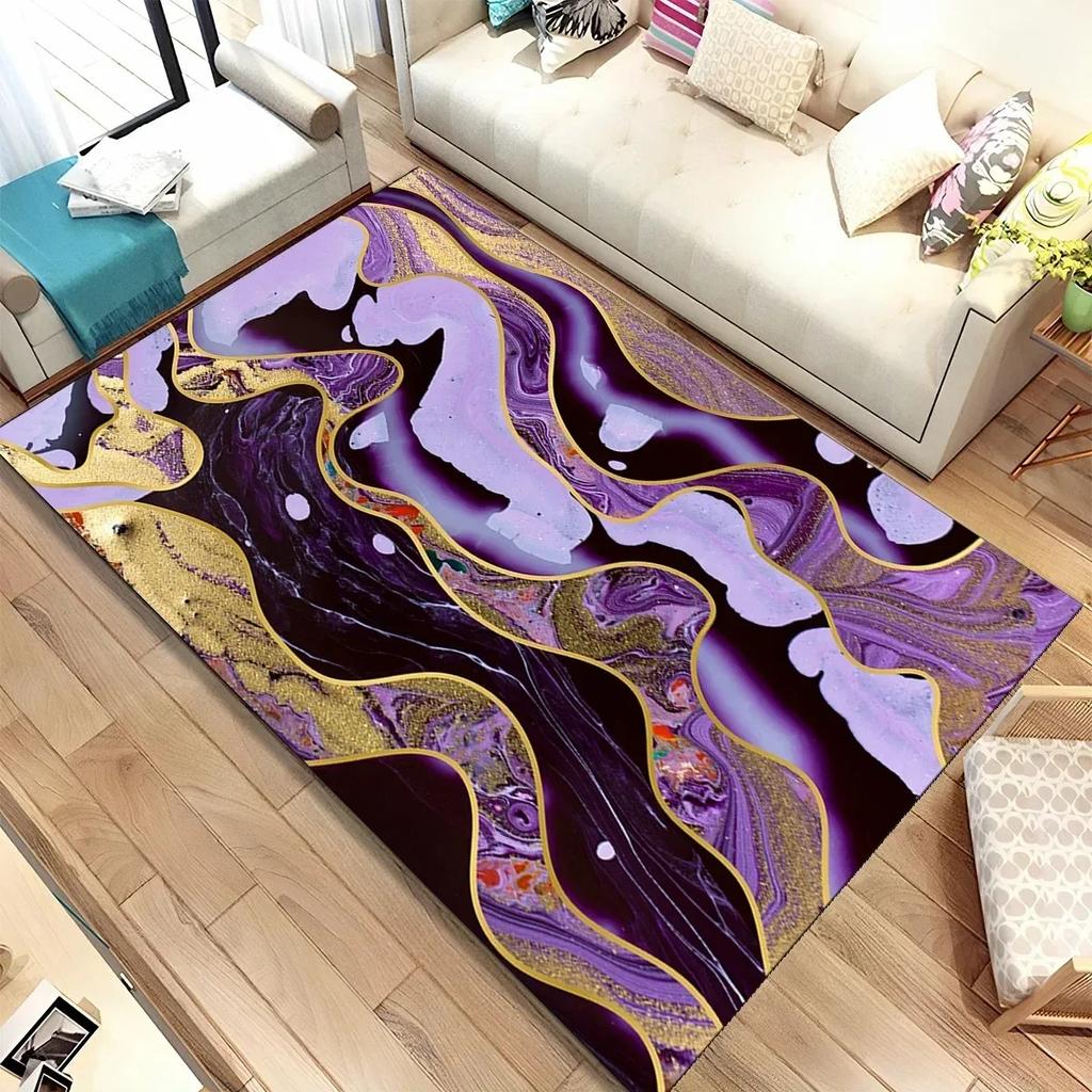 Colour Gold Nordic Marble Splendid Area Rug Large Carpet Marbling Rugs for Home Living Room Bedroom Decor Door Mat Floor Mats
