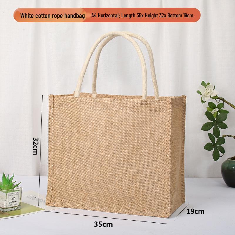 Available Jute Tote Bag - Customizable Logo, Blank for DIY or Hand-painting