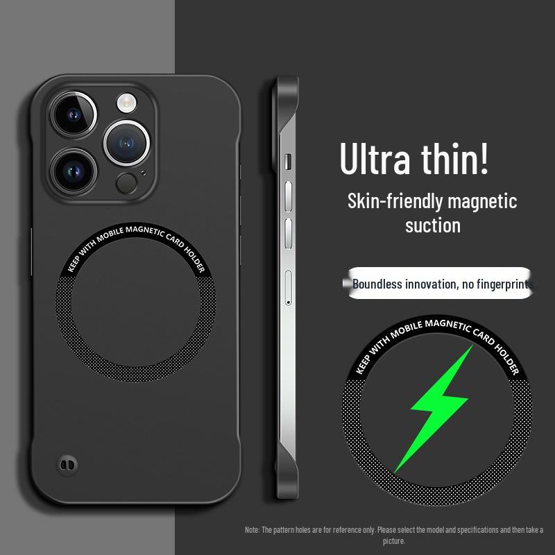 iPhone 17 Magnetic Frosted Frameless Case - Compatible with 14/15 Apple, 16ProMax, New Hard Protective Cover