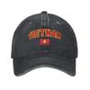 Flaga Wietnamu Żółta Gwiazda Azja Czapka Baseballowa Klasyczna Zniszczona Bawełna Pamiątka Czapka Snapback Unisex Damska Outdoor Treningi Czapka na Prezent
