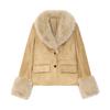 Europa & USA Damen Slim Fit Wildleder Kunstpelz Blazer - Modische Freizeitkleidung