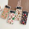 Phone Case For Samsung Galaxy Z Flip 7 6 5 4 3 Clear Hard Folding Cover For Samsung Z Flip6 Flip5 Flip4 Cartoon Christmas
