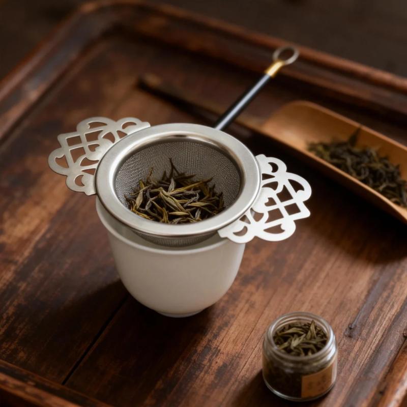 Stainless Steel Tea Strainer Beautiful Lace Trim Strong Mesh Durable Filter for Tea Making Kitchen and Dining Accessories