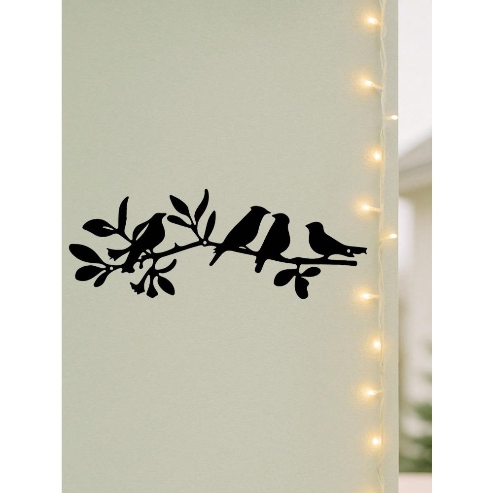 1PC Metal Wall Art Laser Cut Bird Floral Iron Craft Nature Decor for Living Room Sunroom Garden Modern Home Waterproof Coating Holiday Gift