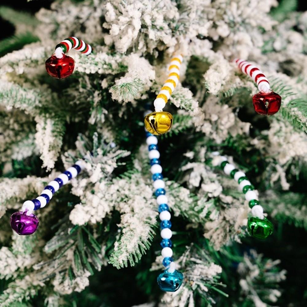 Bells Xmas Tree Hangings Pendant Candy Cane Shape Xmas Decoration  Party Supplies