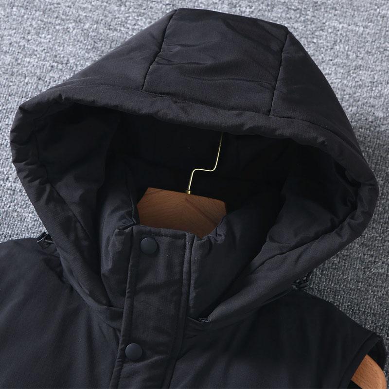 Plus Size L-8XL Fashion Warm Vest Man Winter Waterproof Sleeveless Jackets Hooded Casual Thick Men's Coat