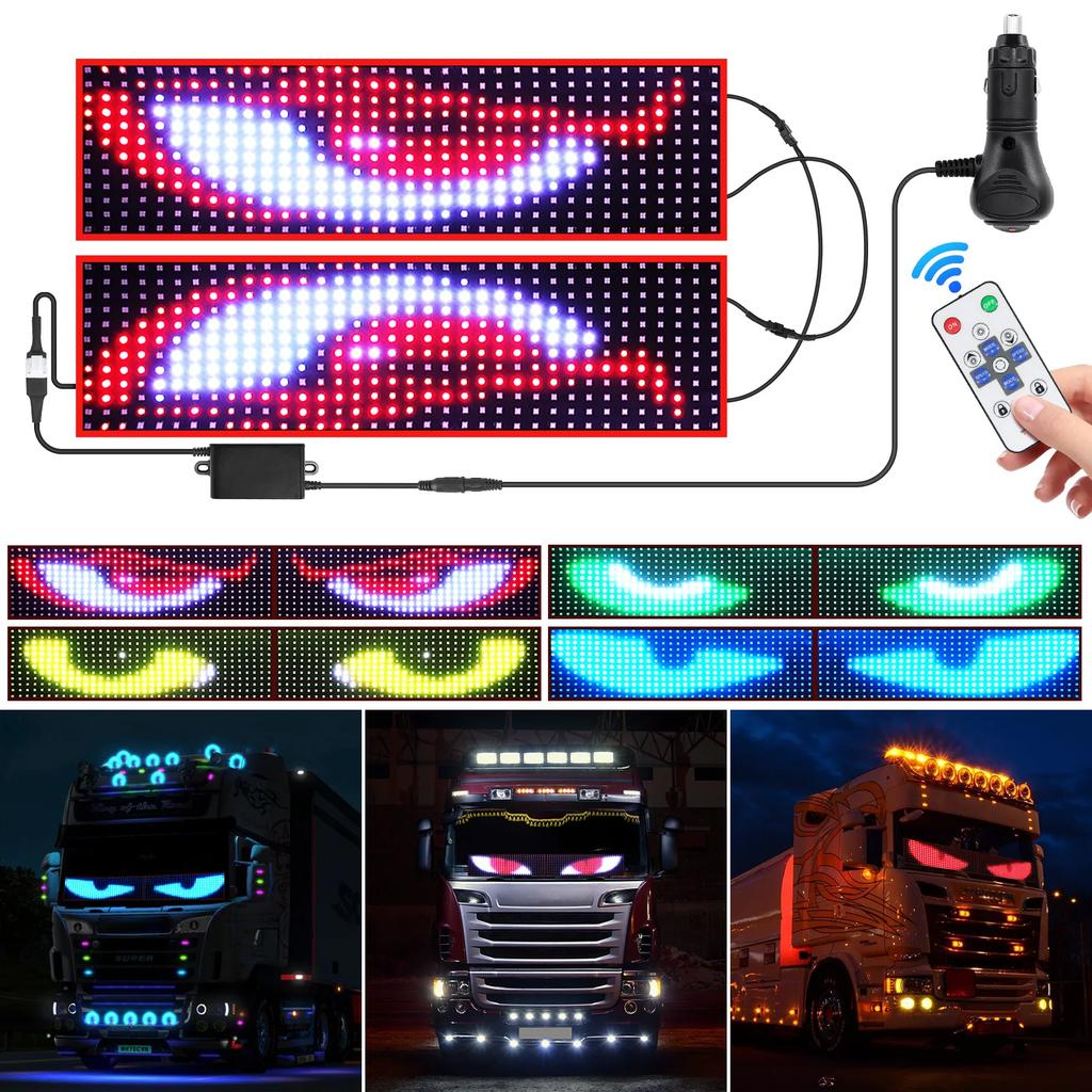 Car Truck Remote Control LED Matrix Pixel Panel LED Display Soft Foldable Lighting Scrolling Animation Matrix Screen LED Sign