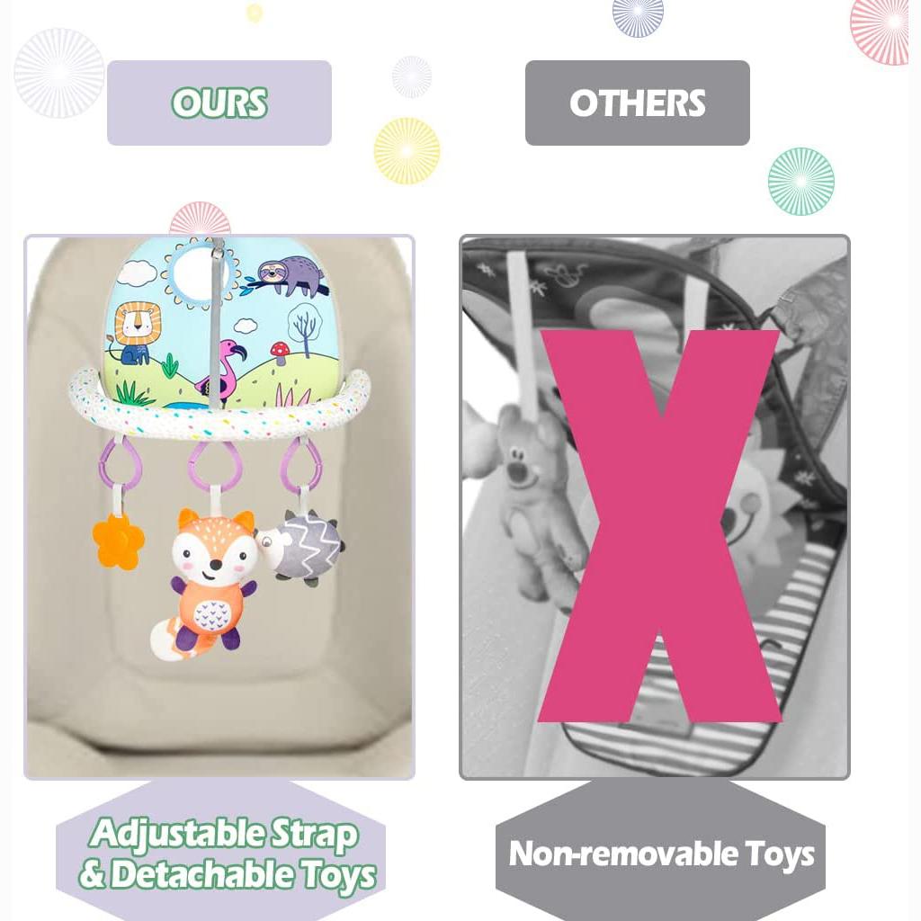 Car Seat Toy, Rear Car Seat Hanging Toys, Kick and Play Activity Center for Rear and Forward Facing,Easier Drive, Baby’s Travel Companion for Newborn