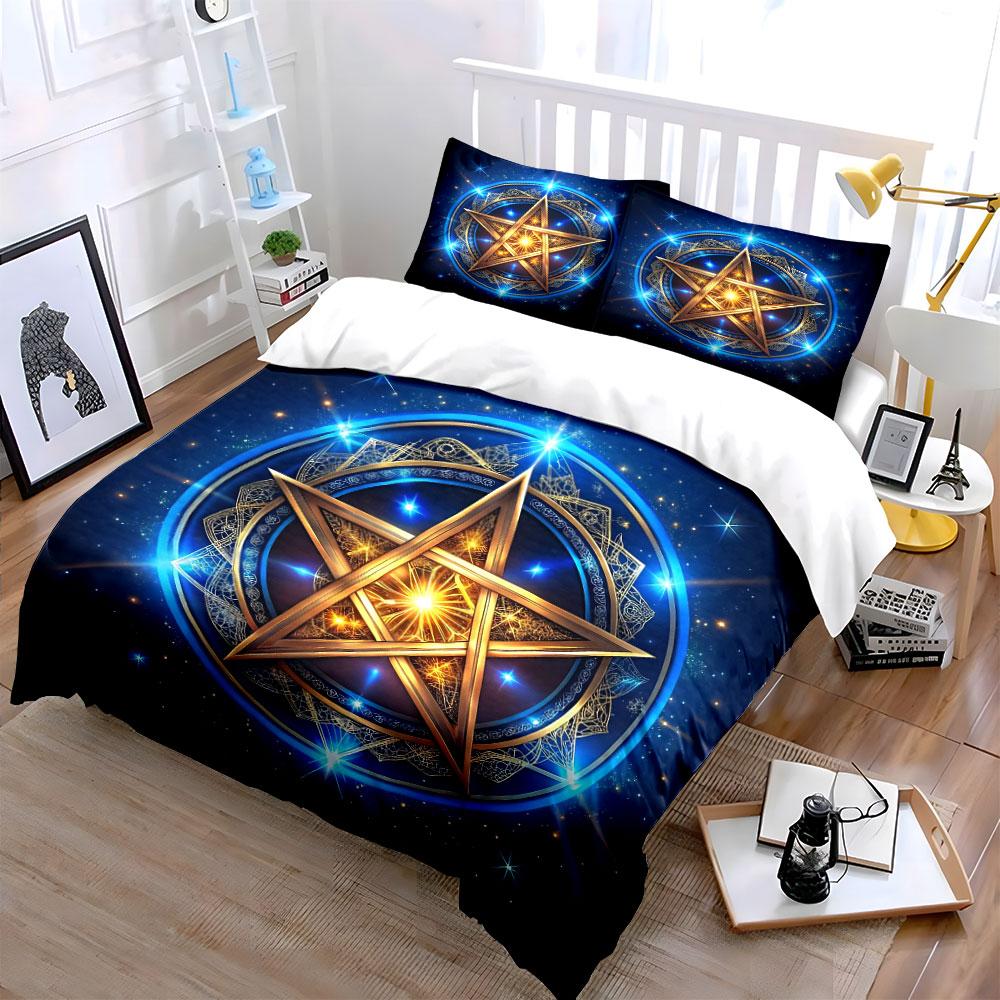 Decorative Star Pattern Set Soft Comfortable Duvet Cover Bedding Set Included 1*Duvet Cover & 2*Pillowcases, Gift