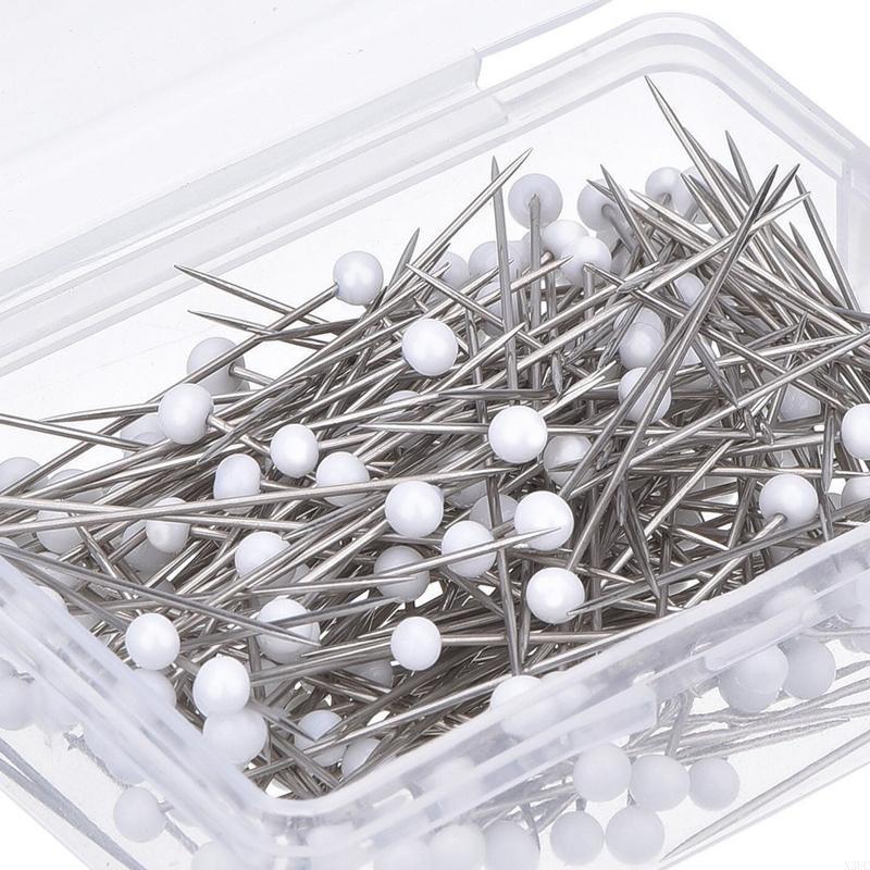 250pcs 38mm Sewing Pins for Fabric Bead Glass for Head Pins Knitting Needle DIY Safety Pin Quilting Tool X3UC