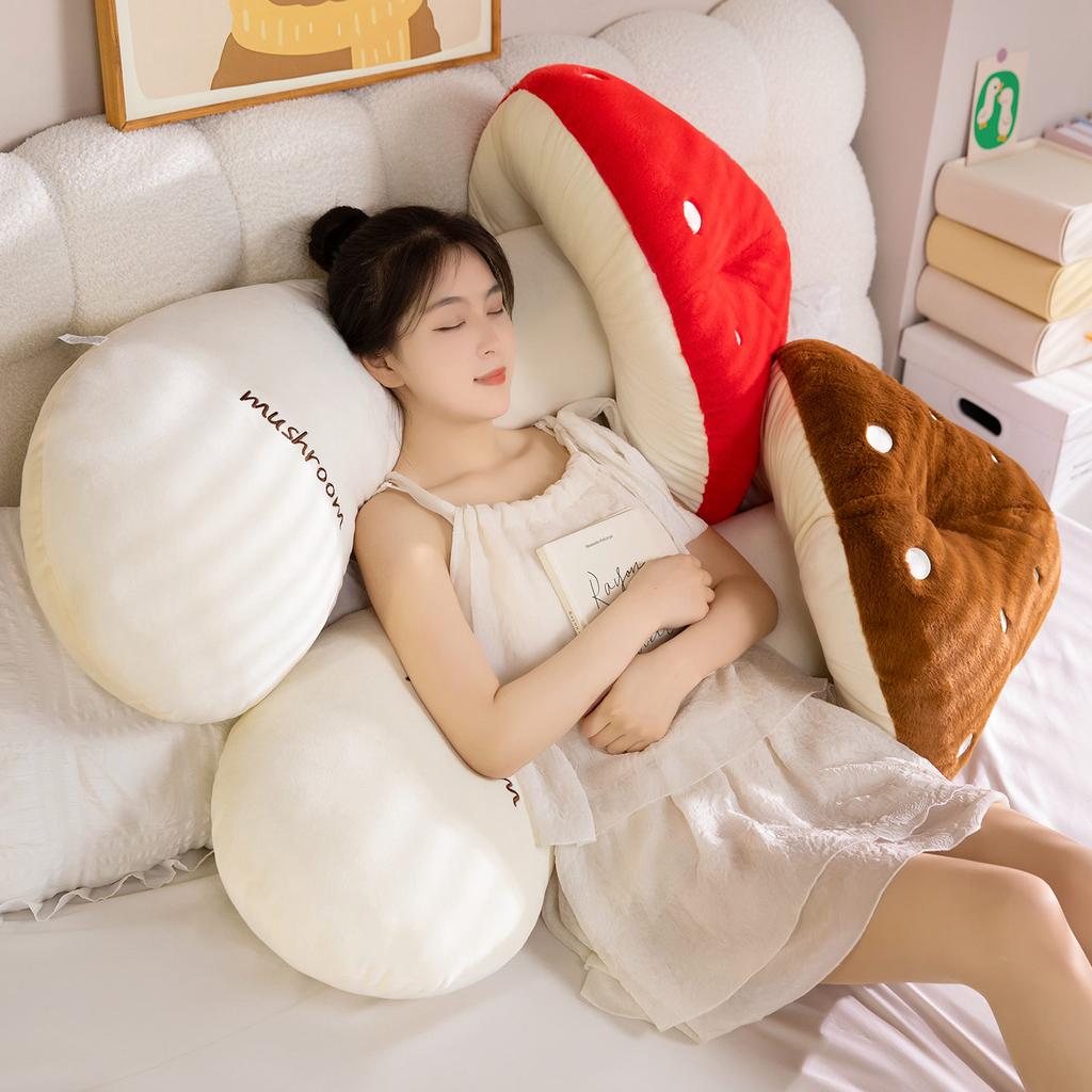 70/110cm Giant Cartoon Mushroom Plush Doll Pillow Colorful Extended Strip Mushroom Plant Plush Toy Warm Hug Present Designed For Girlfriend