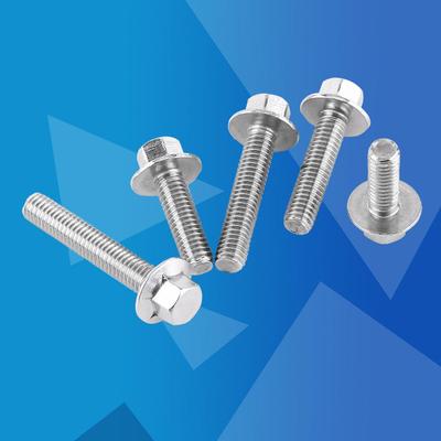 10Pcs M6 Stainless Steel Ss304 Hex Flange Screws Washer  Bolts Fastener