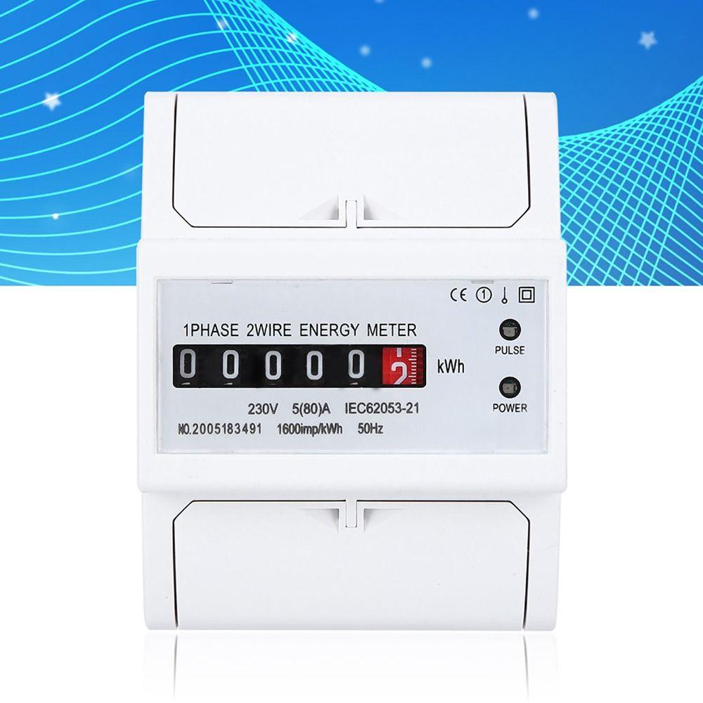 High Accuracy 1 Phase 2 Wire Single Phase Meter 4P 230V 5 (80) A Rail Energy Meter Energy Counter Meter Electrical Equipment
