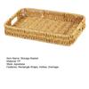 Storage Basket with Handle Manual Braided Faux Rattan Rectangle Shape Hollow Drainage Party Picnic Fruit Snacks Bread Serving