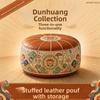 Pouf Ottomano con Motivo Boho Pouf Ottomano Contenitore in Ecopelle Nuova Panca Contenitore Contenitore Multiuso