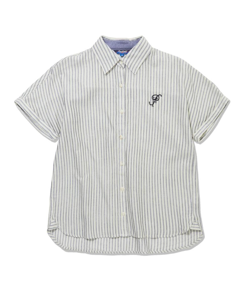 PENFIELD Roll-Up Striped Linen Shirt Blue_Fs2Wr25F