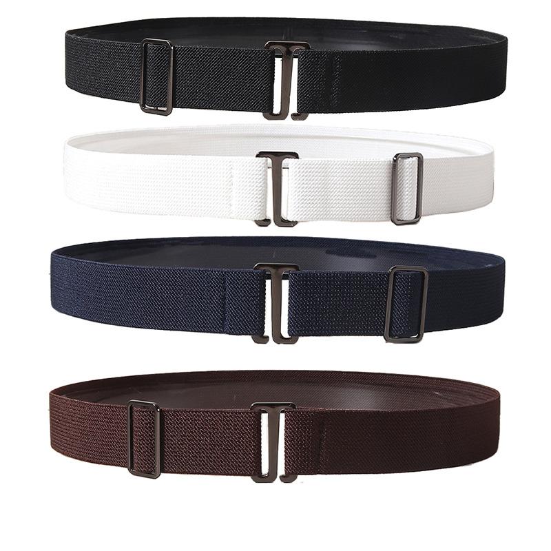 Invisible Belt Buckle Plastic Elastic Belt Women Men Adjustable Belt Fashion