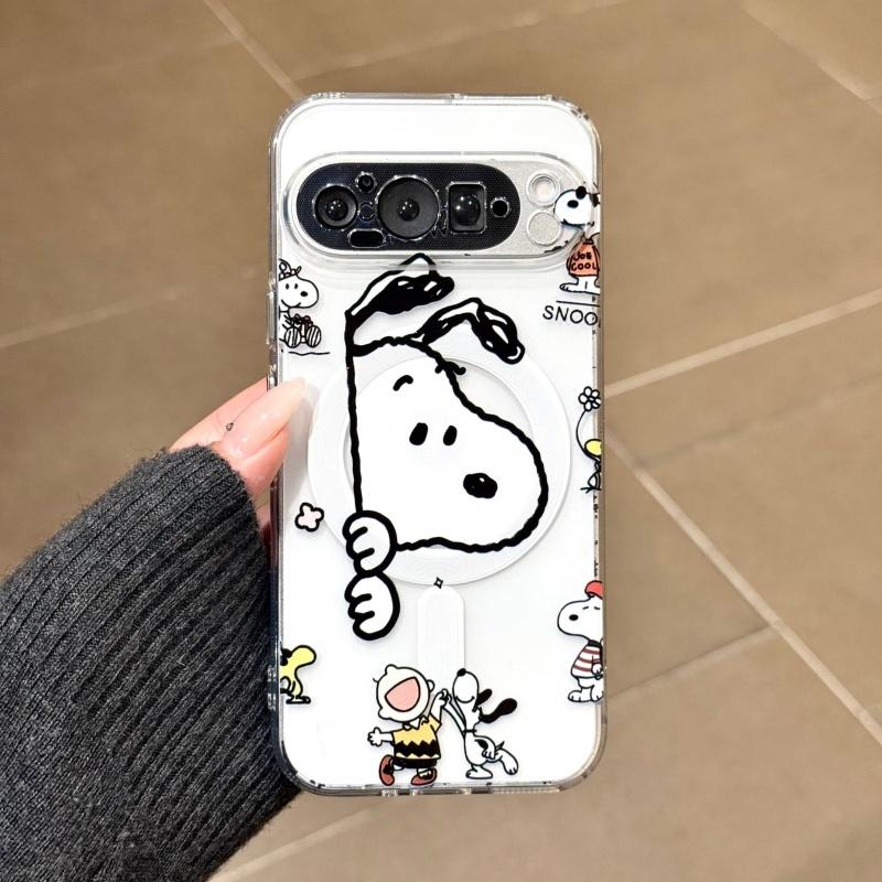 

Funny Cartoon Cute Snoopy illustration Magsafe Wireless Charge Phone Case For Google Pixel9 10 pro XL10Pro 9ProXL Magnetic Cover Pixel 10 Pro XL