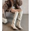 Korean version of fashion high-end high boots 2025 autumn new pointed stiletto sleeve one-pedal fashion boots women