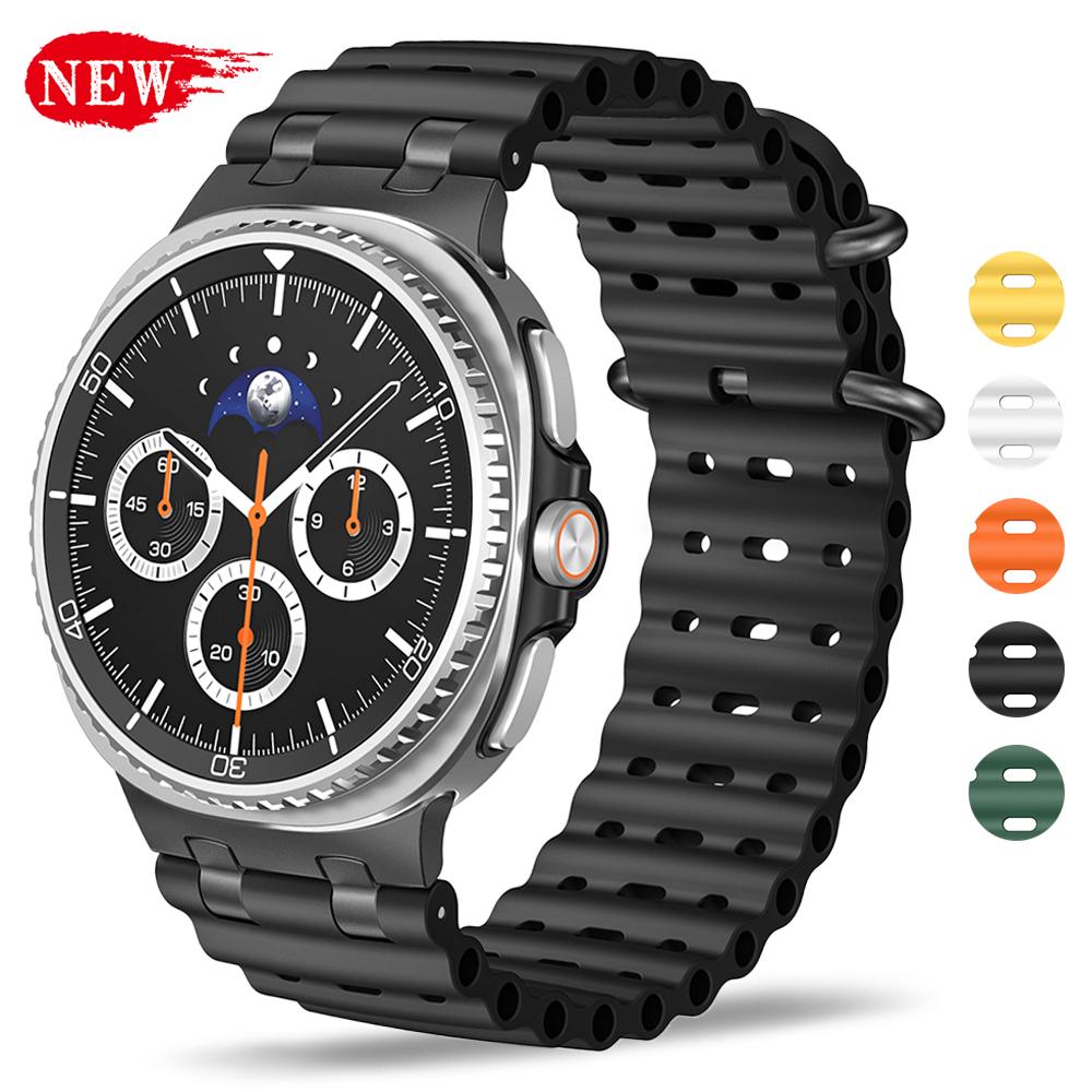 Sports Men Silicone Watchband for Samsung Galaxy Watch 8 40/44mm Soft Loop Strap for GALAXY watch 8 Classic 46mm Correa Bracelet