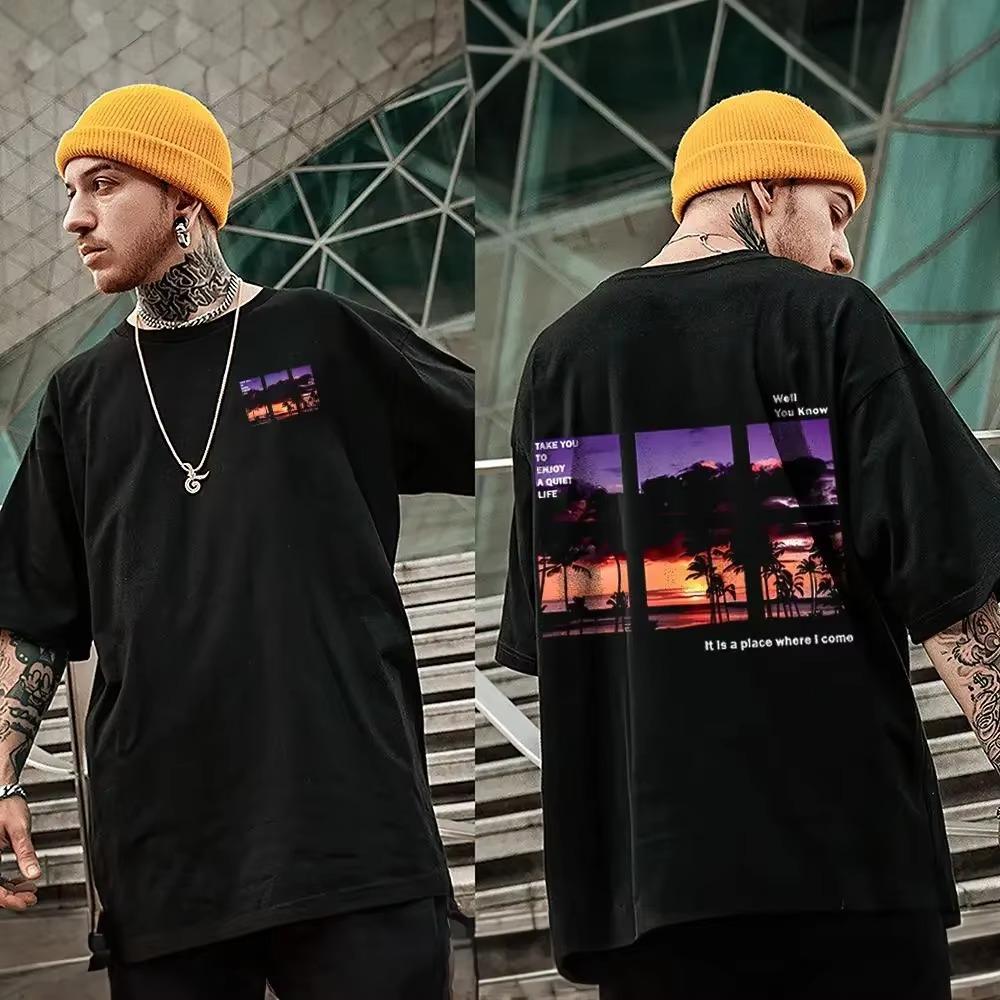 3d Coconut Tree Print T-Shirt For Men New Fashion Men's T-Shirt Oversized Loose Tees Summer Casual Short Sleeve Top Male Clothes