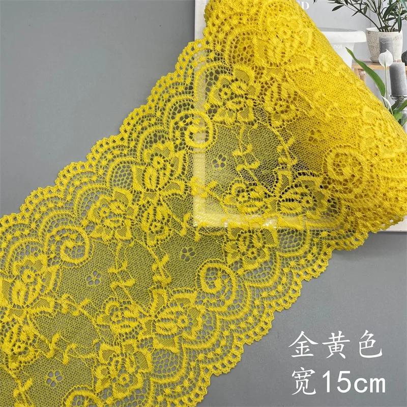 

1 ярд высококачественной 15 см/6 дюймов в ширину эластичной кружевной ленты белой ленты кружевной отделки для шитья африканской кружевной ткани своими руками 0.91M