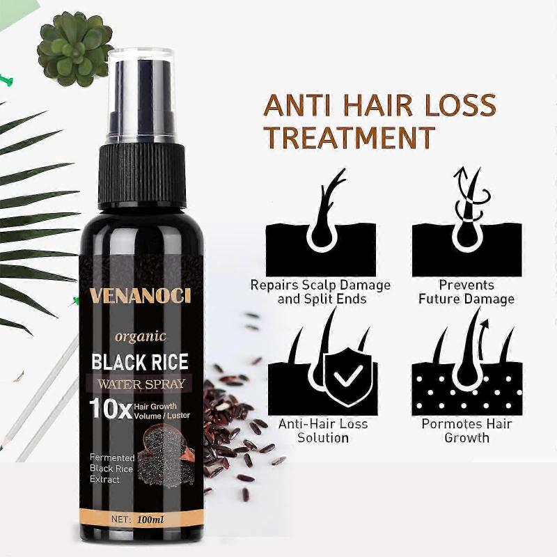 Hair Serum Hair Oil, Organic Black Rice Water Spray for Hair, Castor Oil for Hair, Hair Products for Women and Men