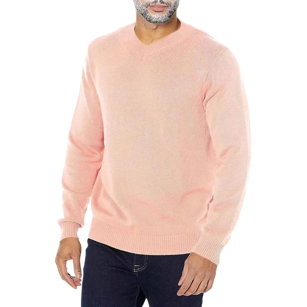 Men's  Big Size  Loose  V-Neck  Pullover  Long Sleeves  Knitting  Sweater