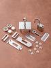 Platinum Leather Hardware Set: Lock, Buckle, Screw, Base, Stud, Clasp - Free Shipping