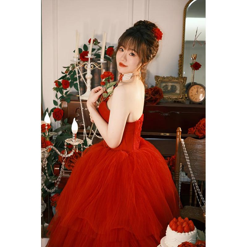 Clothing 2025 New Bridal Toast Dress Tube Top Light Luxury Niche High-end Wedding Banquet Dress Dress