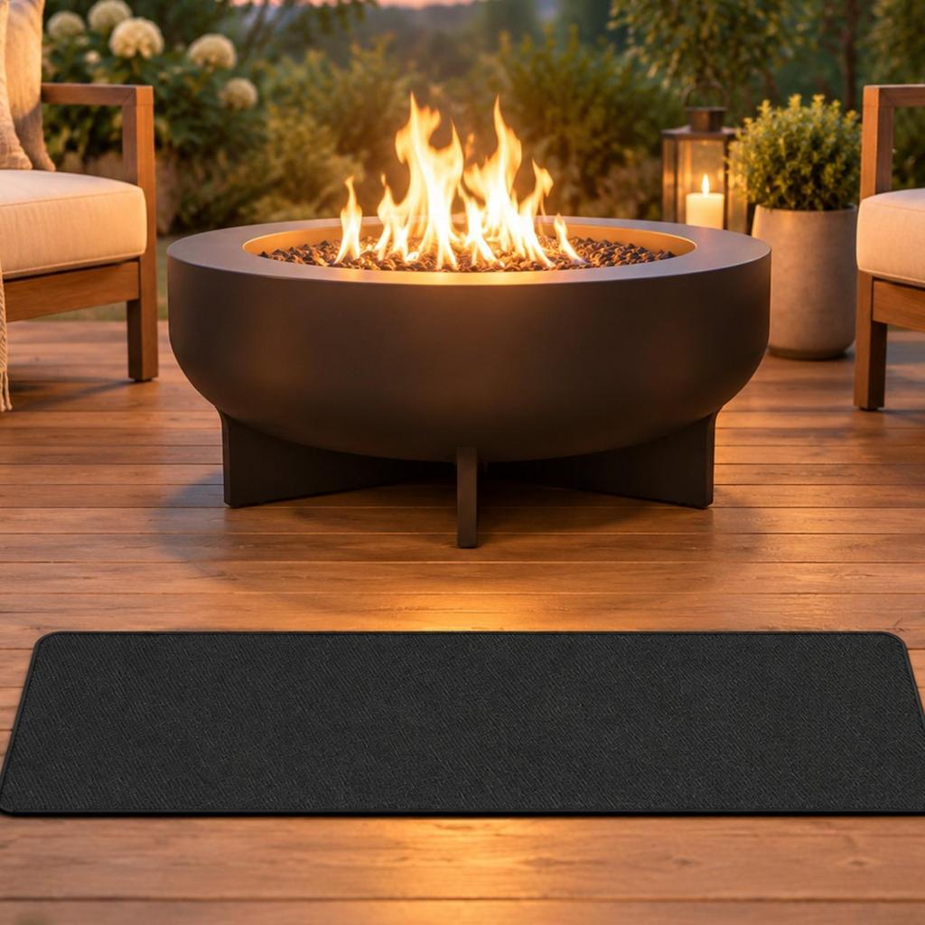 Fireplace Heat-Protection Mat 3-Layer Foldable Heat-Resistant with
