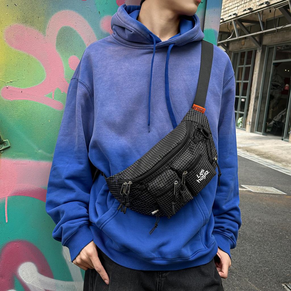 Trendige Marken-Brusttasche, lässige Herren-Umhängetasche, Sport-Handy-Bauchtasche, einfache und leichte kleine Pendler-Rucksacktasche für Damen, Trend